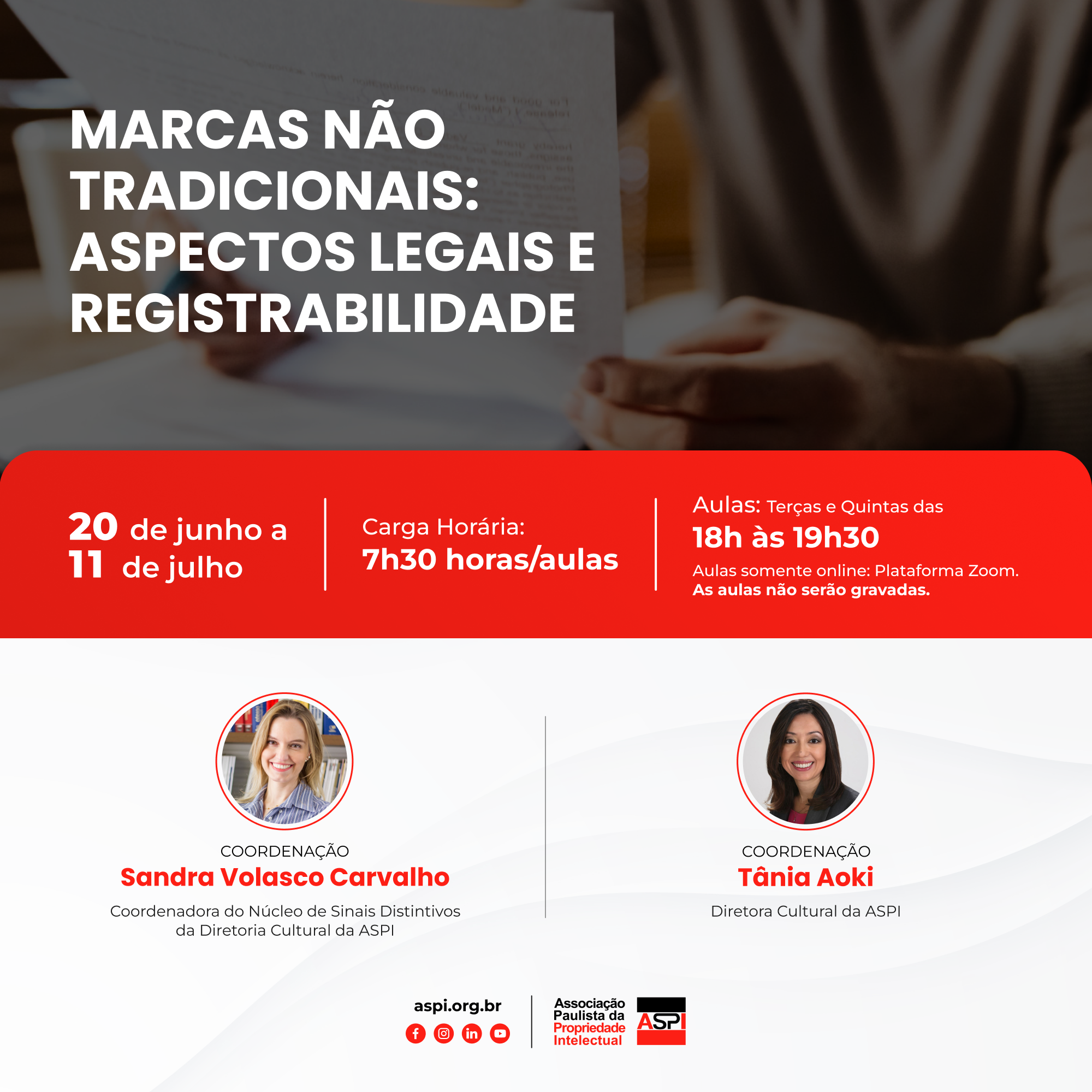 Boletim 06/2024 – INSCRIÇÕES ABERTAS PARA O CURSO: MARCAS TRADICIONAIS – ASPECTOS LEGAIS E REGISTRABILIDADE