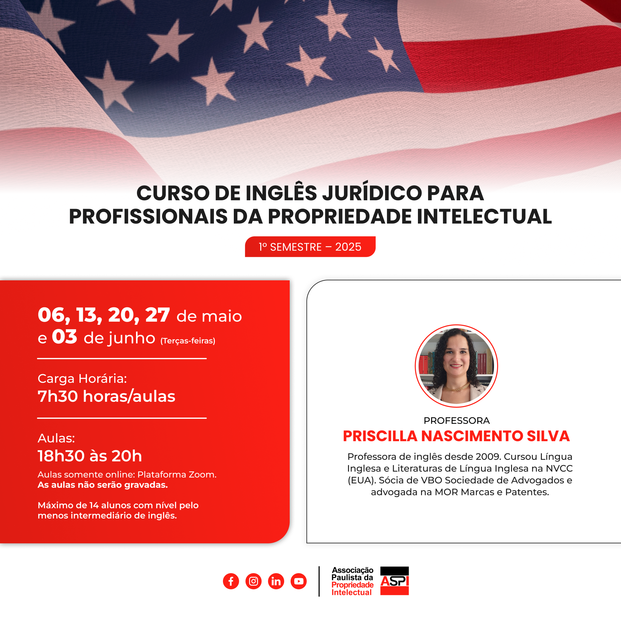 Boletim 03/2025 – Curso de inglês jurídico para profissionais da Propriedade Intelectual